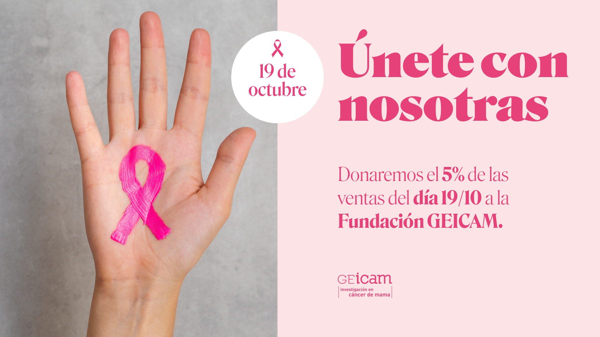 donación del 5% de las ventas del día 19/10